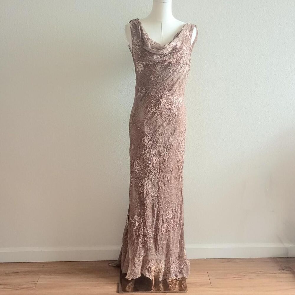 Y2K Silky Floral Beaded Fairy Grunge Dress